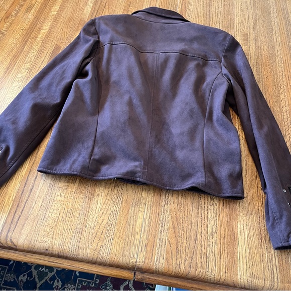Kut From The Cloth Faux Suede Moto Jacket Maroon Size Medium - Picture 6 of 10